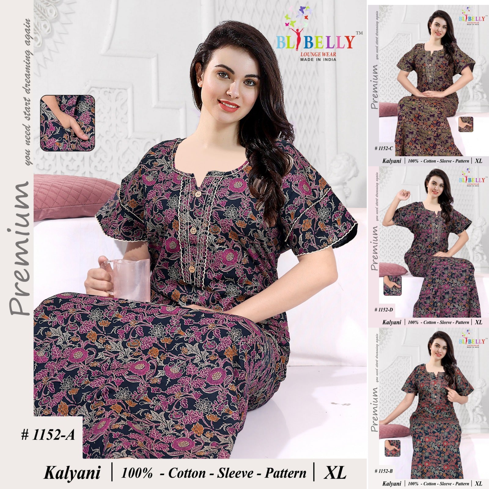 Kalyani Belly Cotton Night Gowns Manufacturer