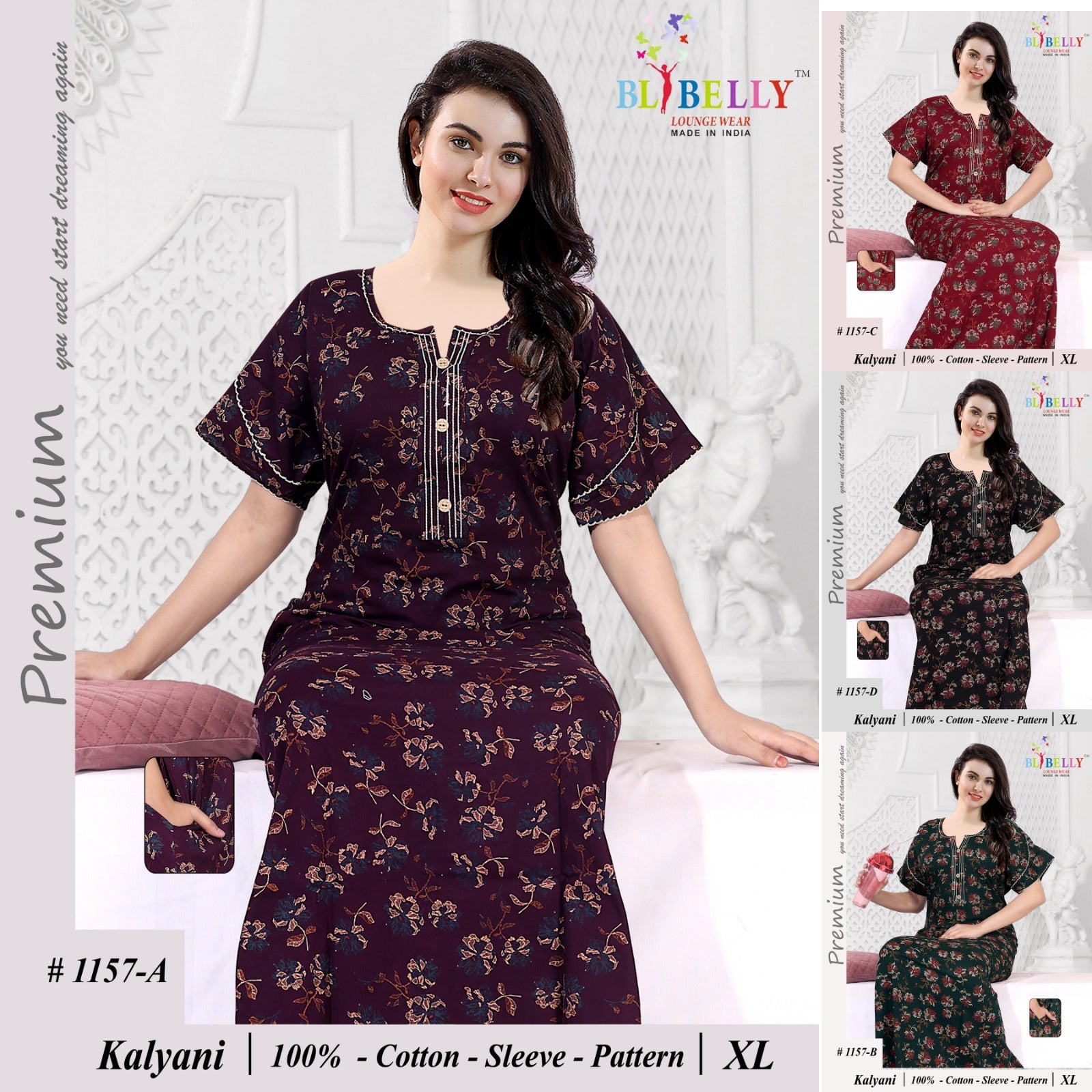 Kalyani Belly Cotton Night Gowns Manufacturer