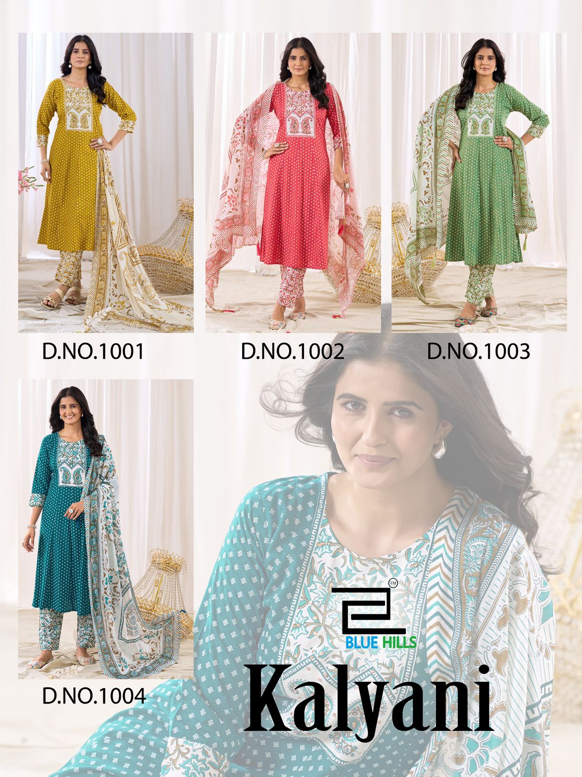 Kalyani Blue Hills Rayon Readymade Pant Style Suits Exporter Gujarat