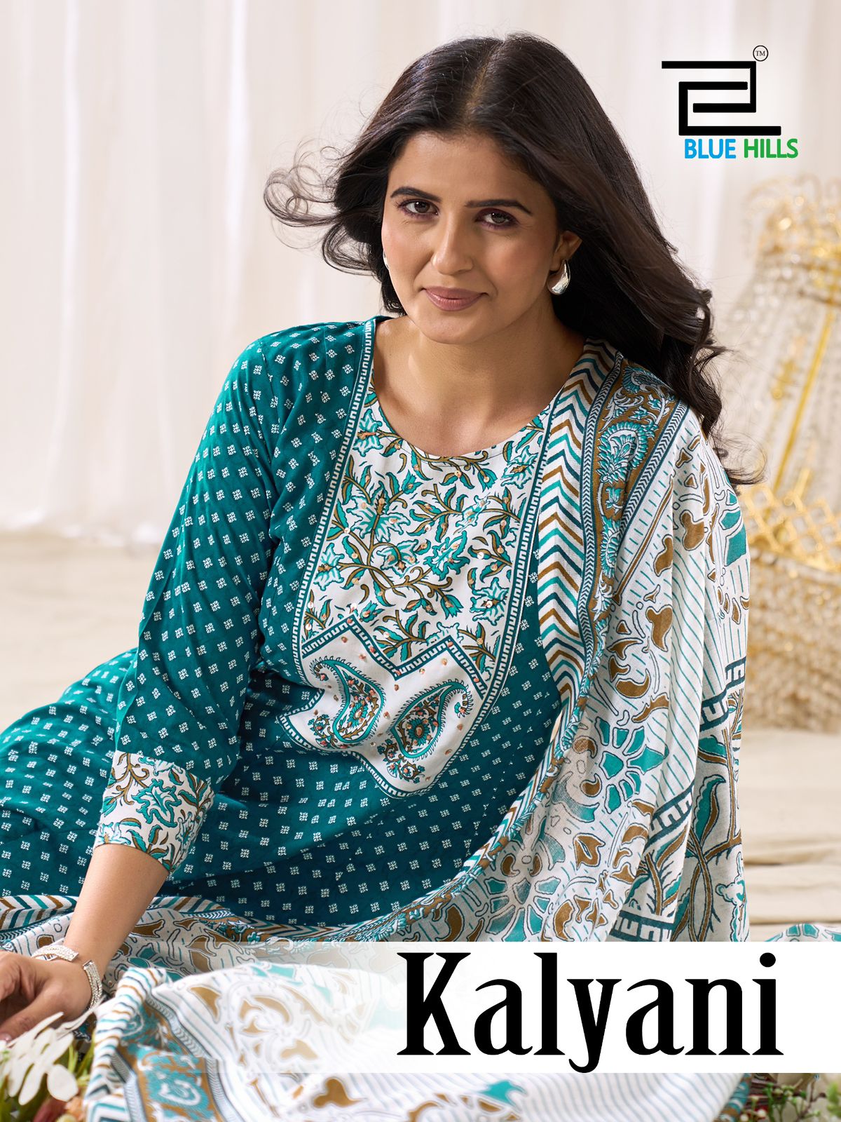Kalyani Blue Hills Rayon Readymade Pant Style Suits Exporter Gujarat