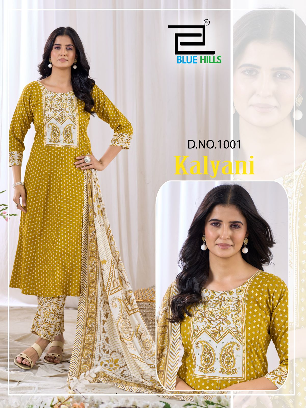 Kalyani Blue Hills Rayon Readymade Pant Style Suits Exporter Gujarat