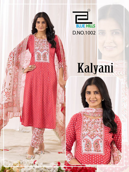 Kalyani Blue Hills Rayon Readymade Pant Style Suits Exporter Gujarat
