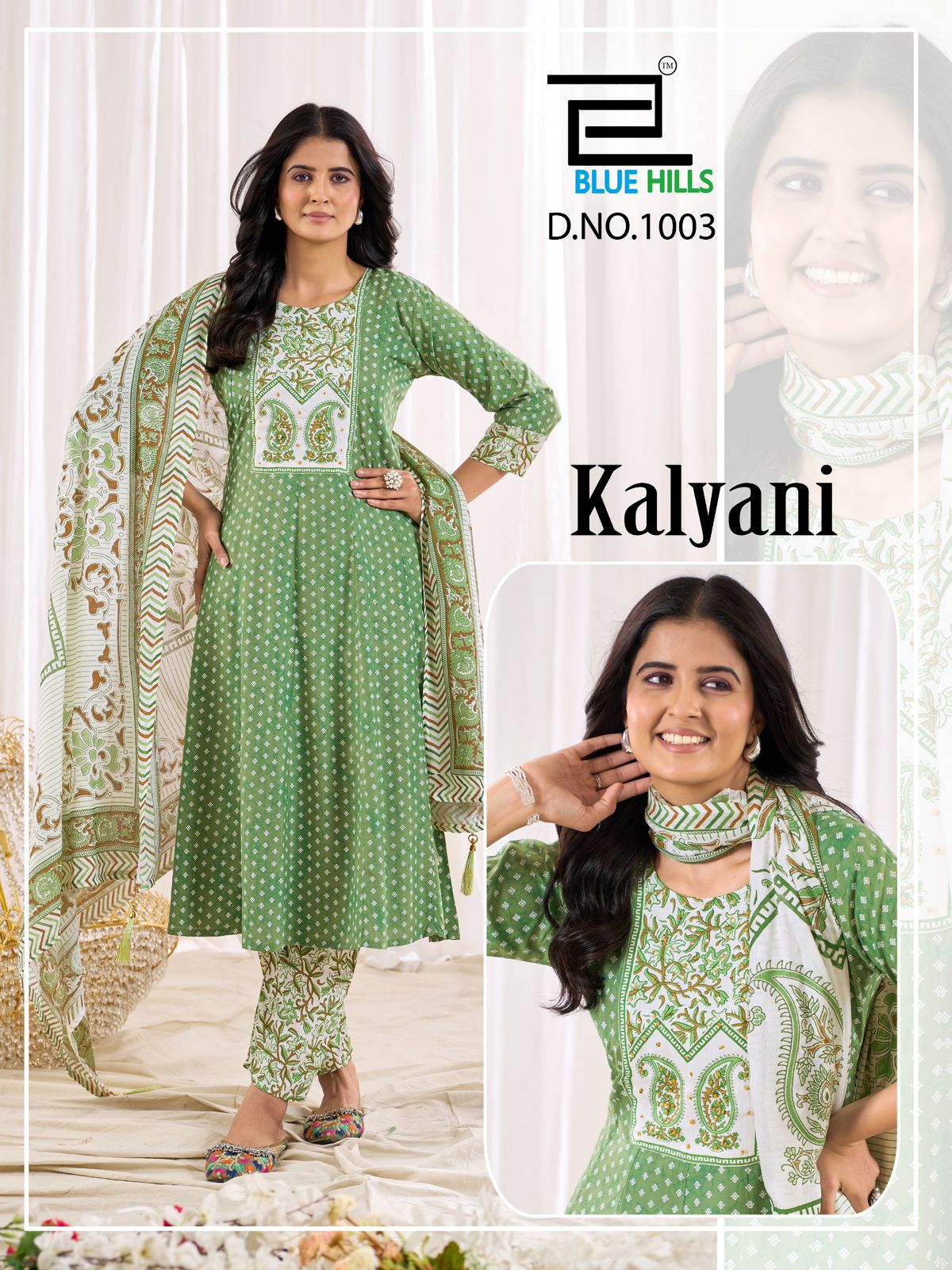 Kalyani Blue Hills Rayon Readymade Pant Style Suits Exporter Gujarat
