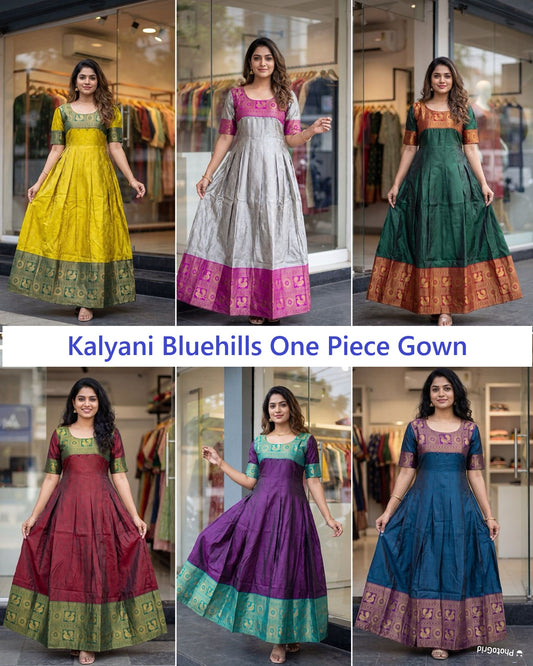 Kalyani Bluehills Silk One Piece Gown Wholesaler