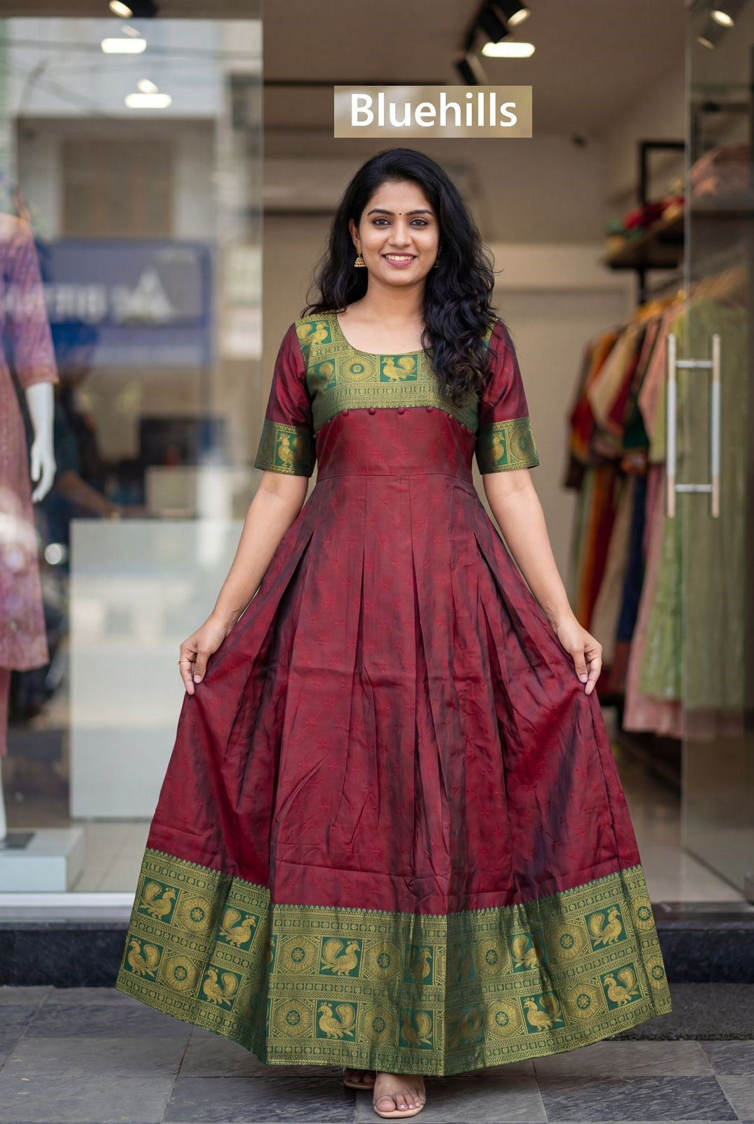 Kalyani Bluehills Silk One Piece Gown Wholesaler
