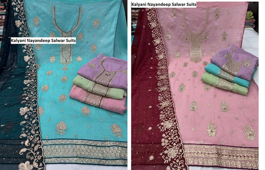 Kalyani Nayandeep Crunchy Silk Salwar Suits Exporter Gujarat