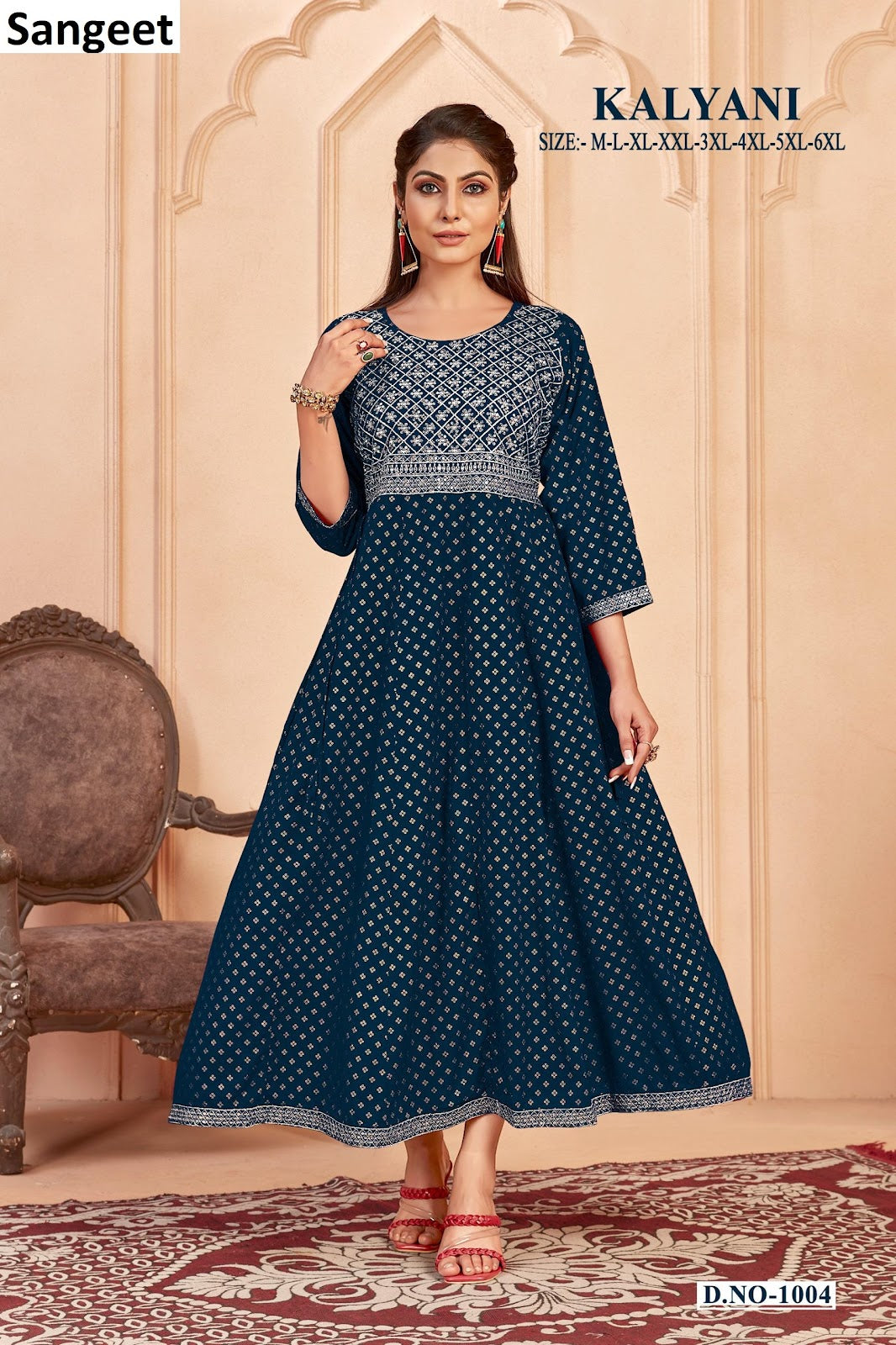 Kalyani Sangeet Rayon Anarkali Kurtis Wholesale Rate