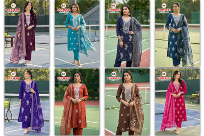 Kamakshi Vol 1 Kc Roman Silk Readymade Pant Style Suits Manufacturer