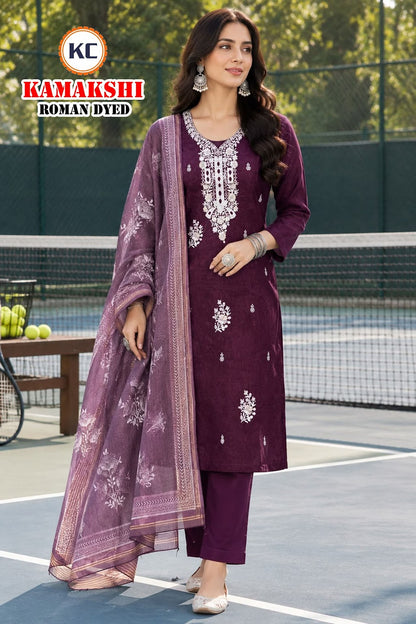 Kamakshi Vol 1 Kc Roman Silk Readymade Pant Style Suits Manufacturer