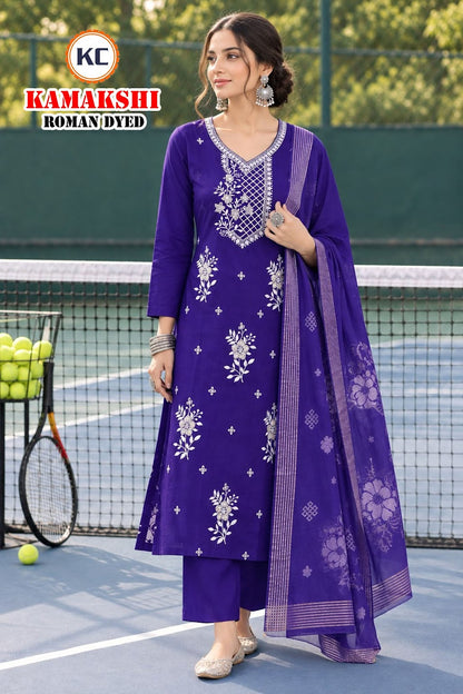 Kamakshi Vol 1 Kc Roman Silk Readymade Pant Style Suits Manufacturer