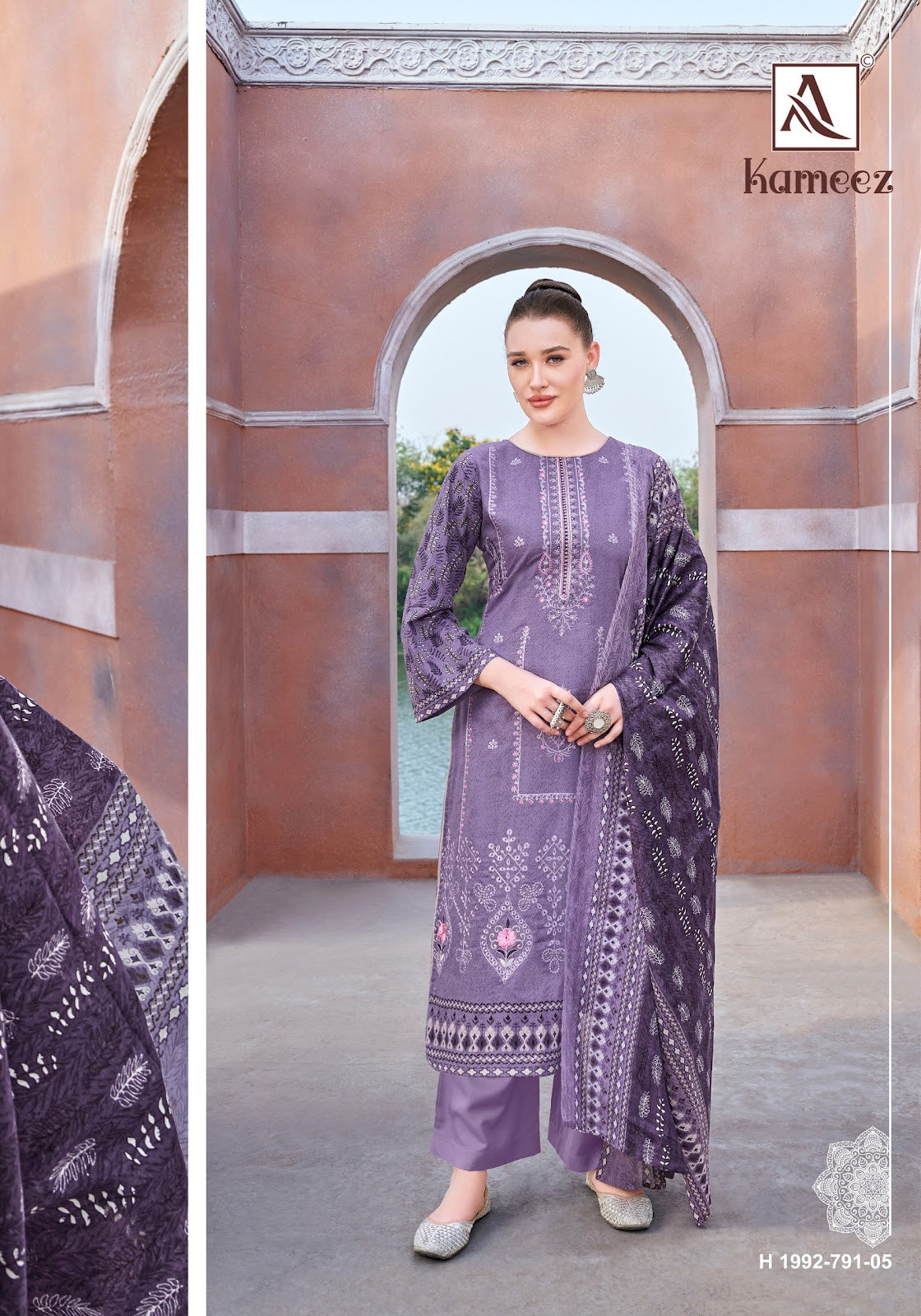 Kameez Alok Cambric Cotton Karachi Salwar Suits Wholesale Rate