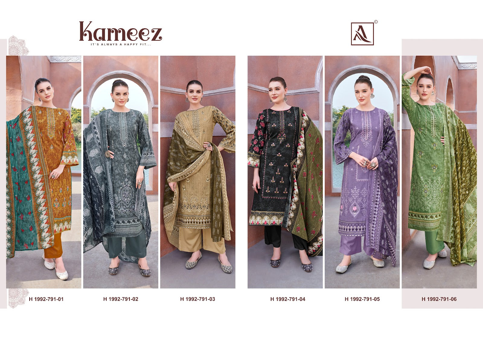 Kameez Alok Cambric Cotton Karachi Salwar Suits Wholesale Rate