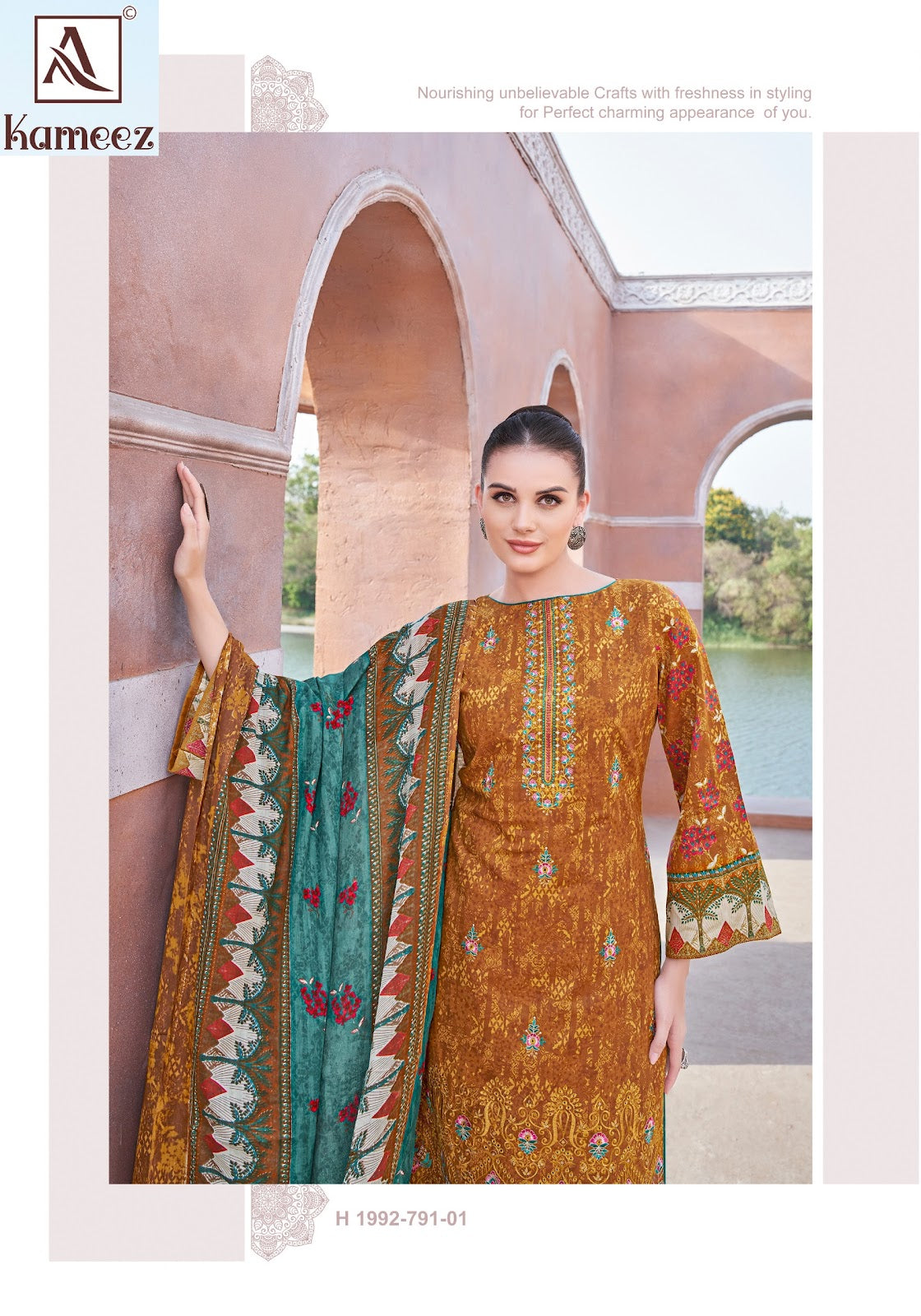 Kameez Alok Cambric Cotton Karachi Salwar Suits Wholesale Rate