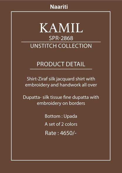 Kamil 2868 Naariti Silk Jacquard Pant Style Suits Exporter