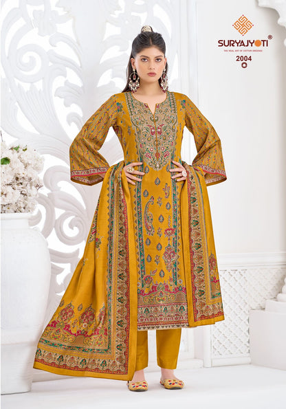 Kamila Vol 2 Suryajyoti Jam Satin Pant Style Suits Wholesale Price