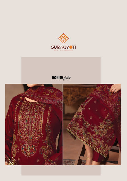 Kamila Vol 3 Suryajyoti Jaam Satin Pant Style Suits Wholesaler Ahmedabad
