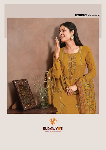 Kamila Vol 3 Suryajyoti Jaam Satin Pant Style Suits Wholesaler Ahmedabad