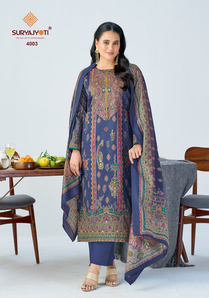 Kamila Vol 4 Suryajyoti Jaam Satin Pant Style Suits Wholesale
