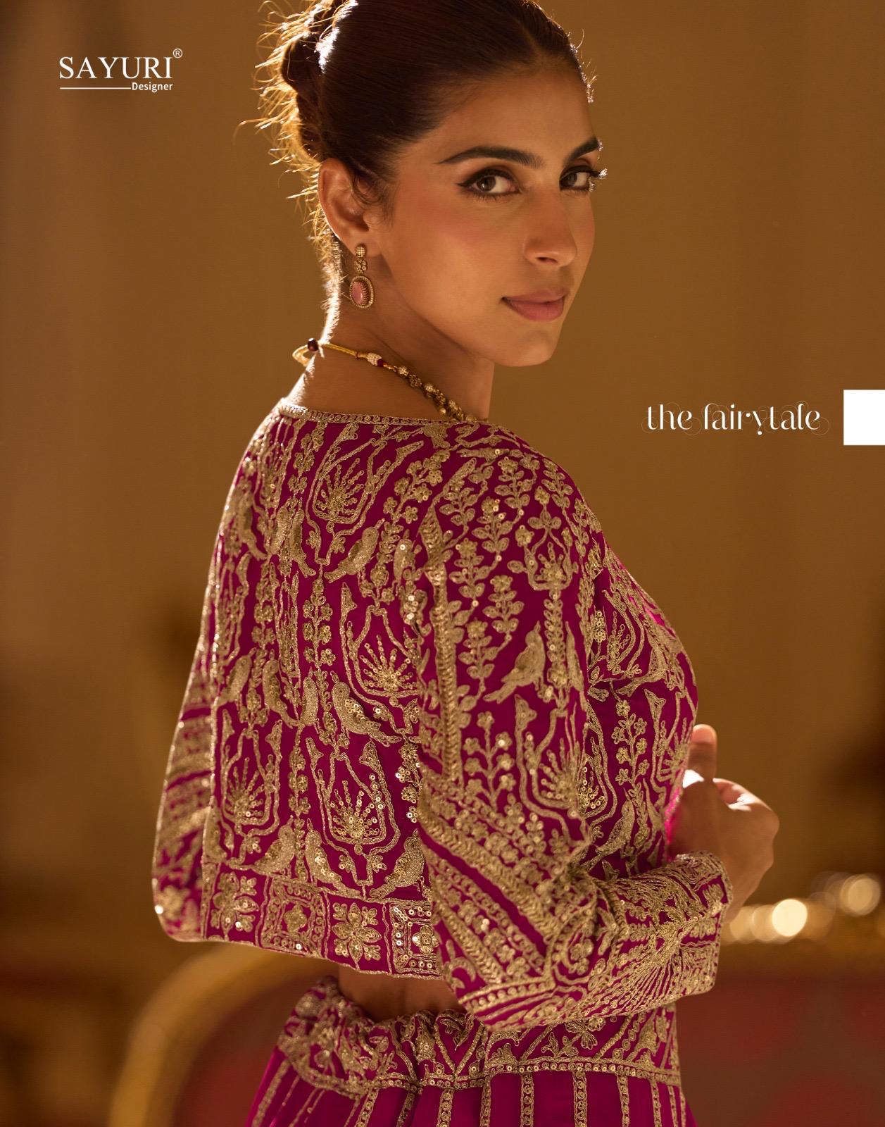 Kamini Sayuri Georgette Crop Top Skirt Jacket Manufacturer Ahmedabad