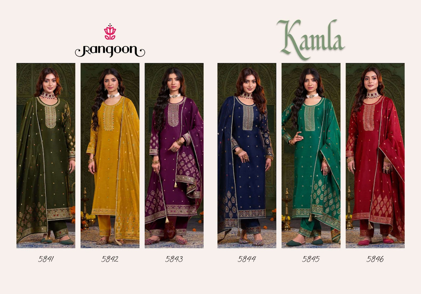 Kamla Rangoon Jacquard Readymade Pant Style Suits Wholesaler Gujarat