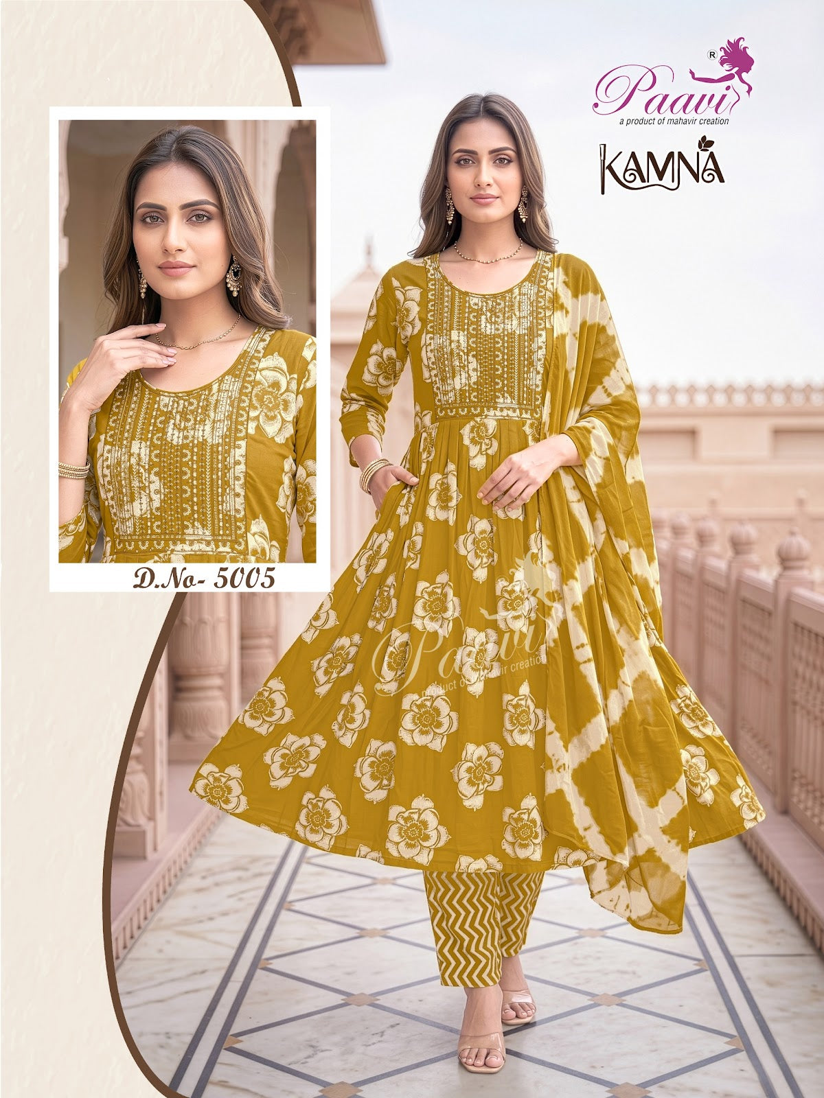 Kamna Paavi Reyon Readymade Anarkali Suits Supplier Gujarat