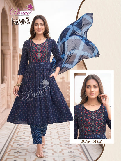 Kamna Paavi Reyon Readymade Anarkali Suits Supplier Gujarat