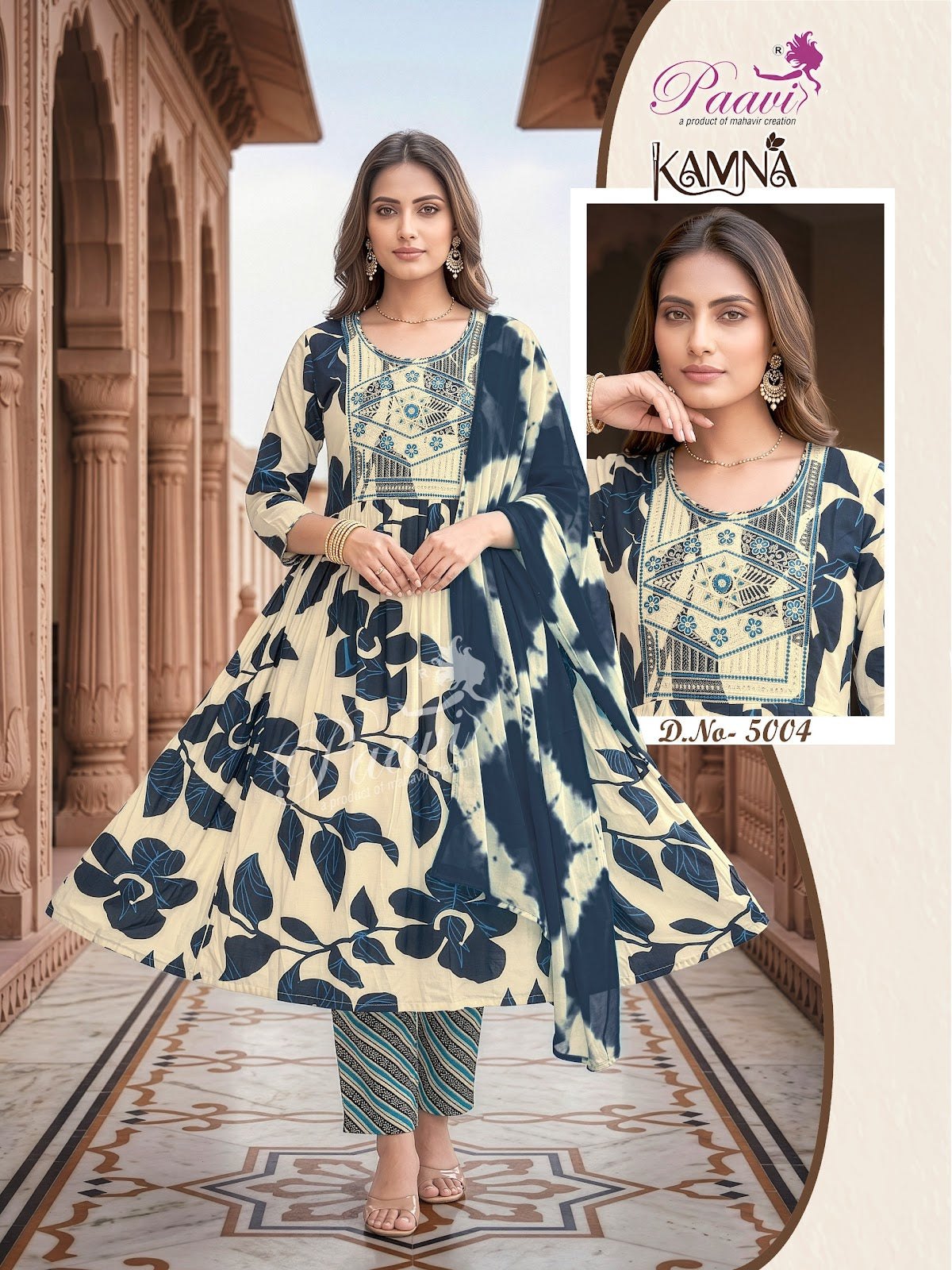 Kamna Paavi Reyon Readymade Anarkali Suits Supplier Gujarat
