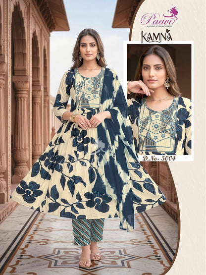 Kamna Paavi Reyon Readymade Anarkali Suits Supplier Gujarat
