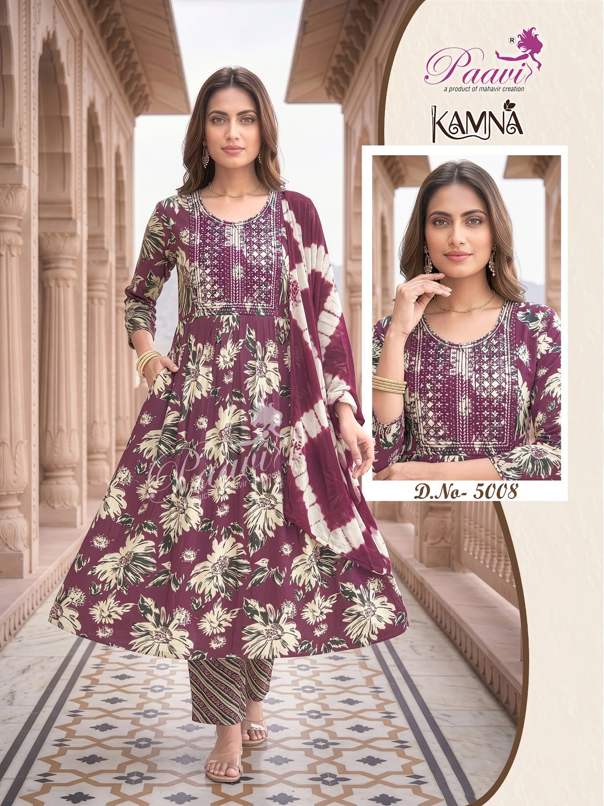 Kamna Paavi Reyon Readymade Anarkali Suits Supplier Gujarat