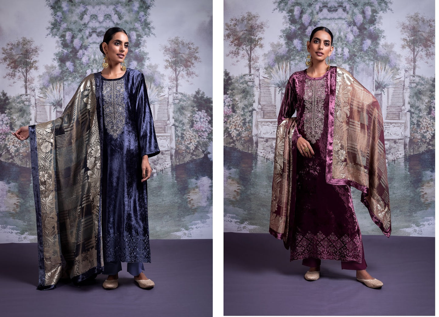 Kamori Naariti Velvet Suits Supplier India
