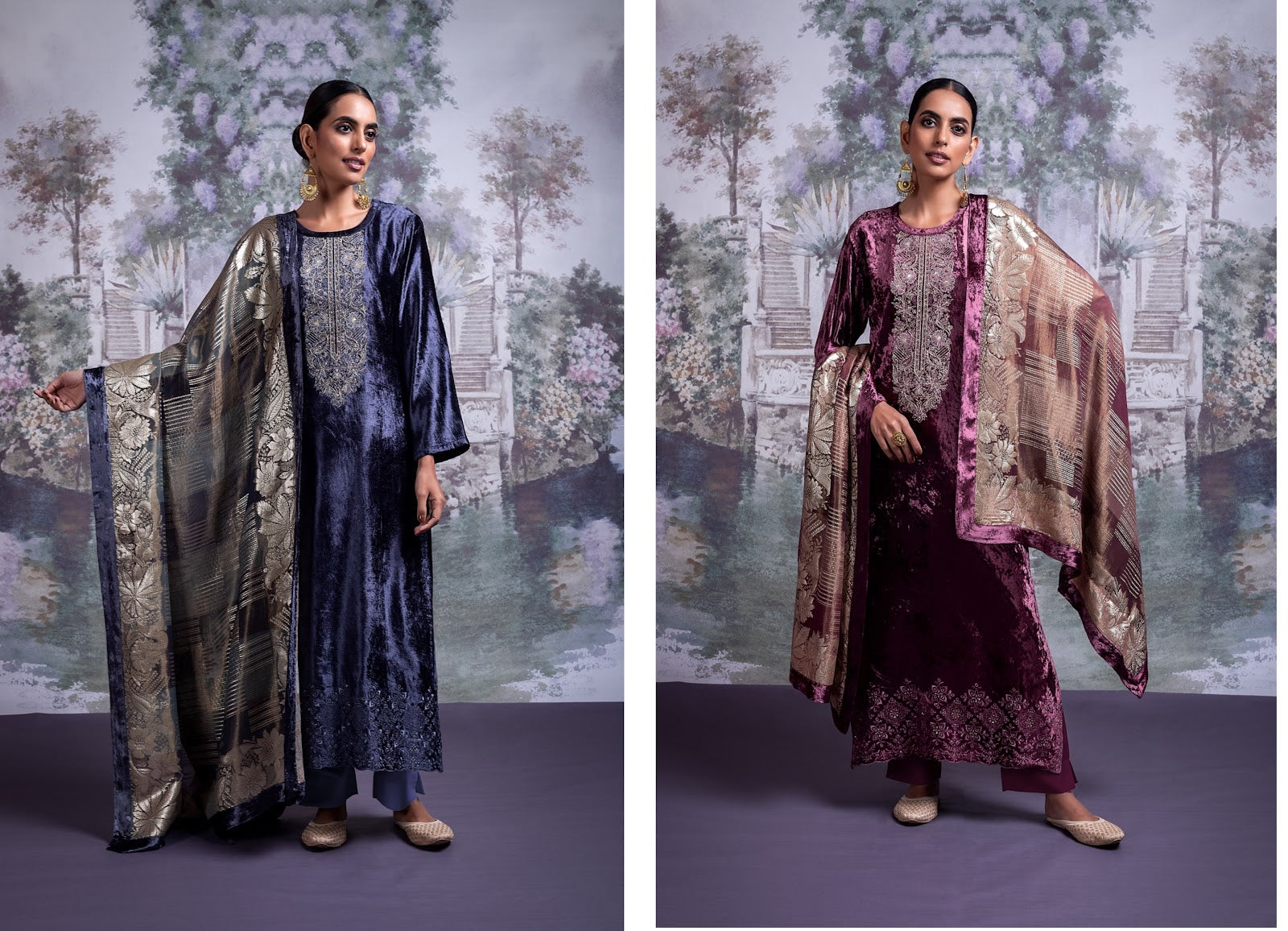 Kamori Naariti Velvet Suits Supplier India