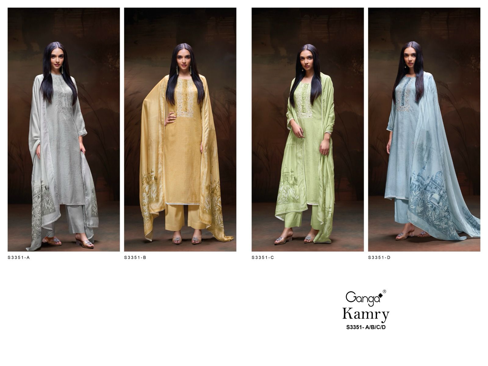 Kamry 3351 Ganga Mal Pant Style Suits Wholesale Price
