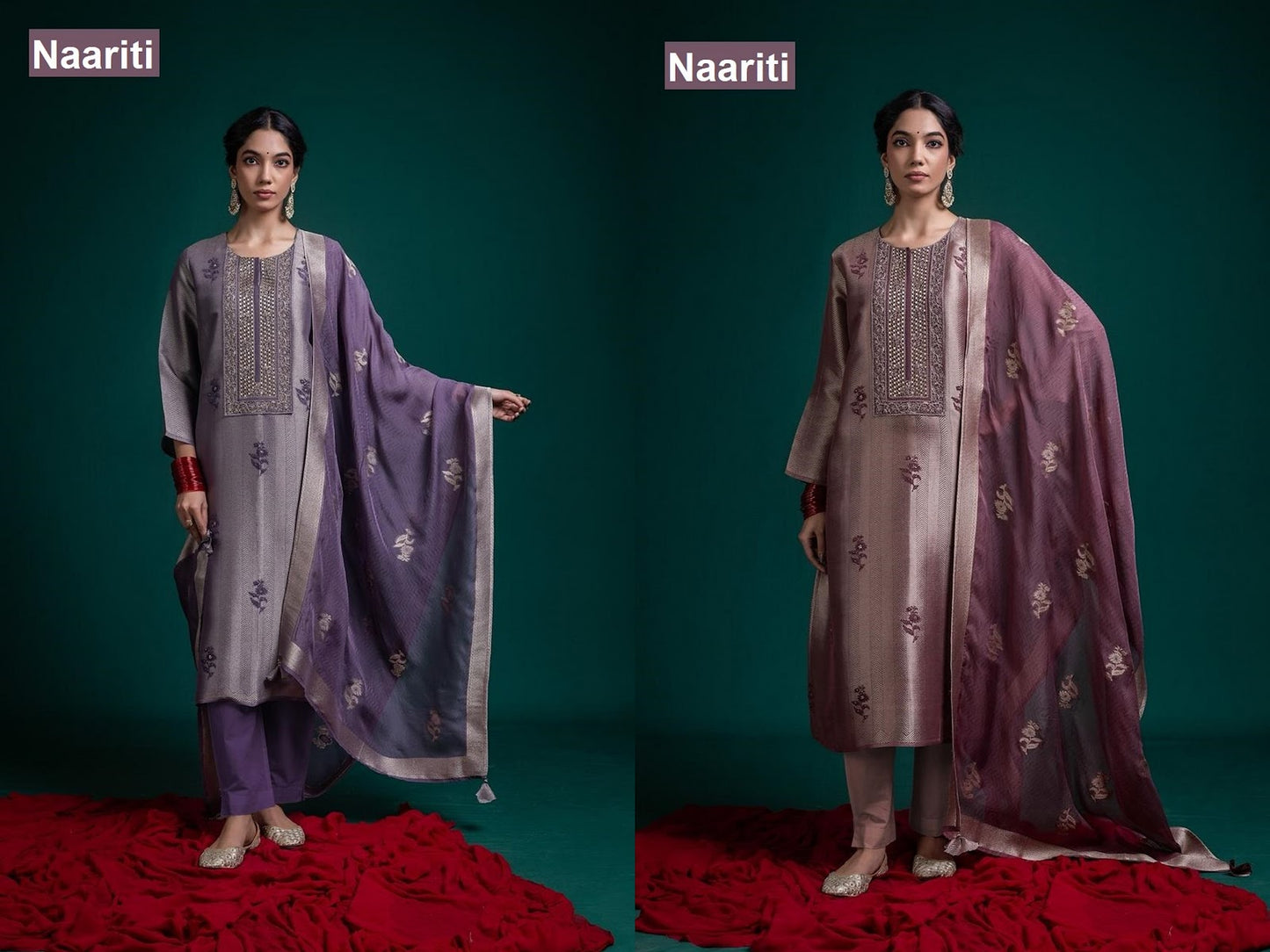 Kamya 2767 Naariti Silk Jacquard Pant Style Suits Exporter India