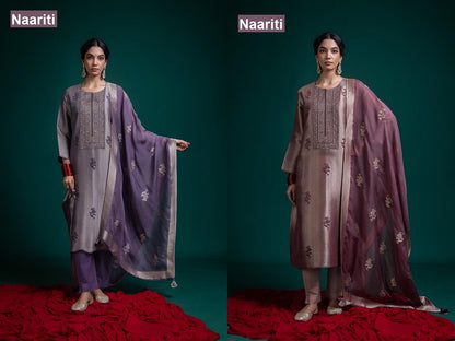 Kamya 2767 Naariti Silk Jacquard Pant Style Suits Exporter India