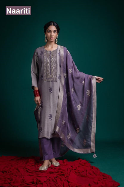 Kamya 2767 Naariti Silk Jacquard Pant Style Suits Exporter India
