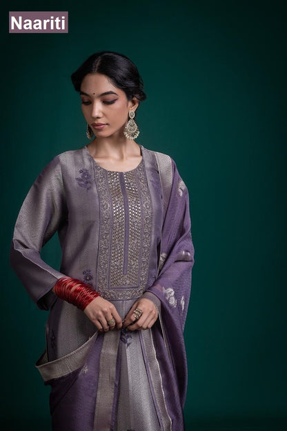 Kamya 2767 Naariti Silk Jacquard Pant Style Suits Exporter India