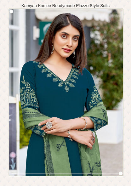 Kamyaa Kadlee Rayon Readymade Plazzo Style Suits Manufacturer