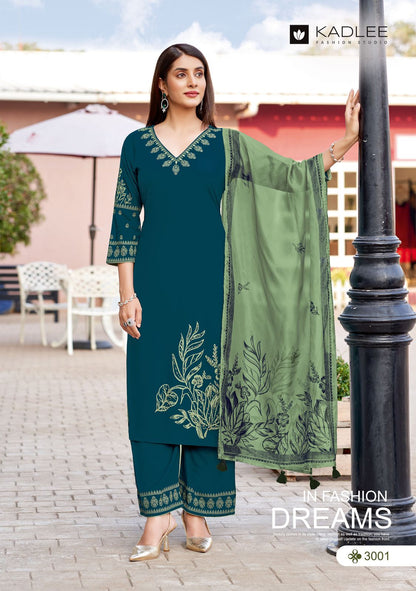 Kamyaa Kadlee Rayon Readymade Plazzo Style Suits Manufacturer