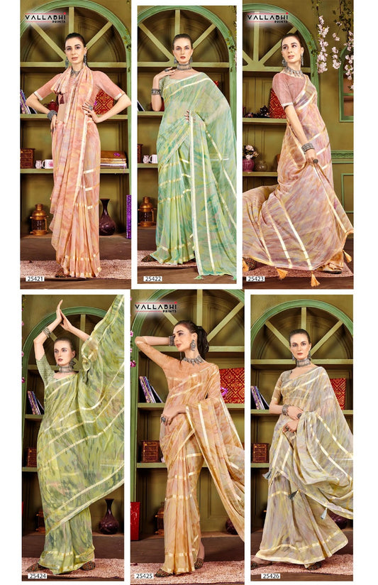 Kamyaa Vol 3 Vallabhi Prints Georgette Sarees Wholesaler Ahmedabad
