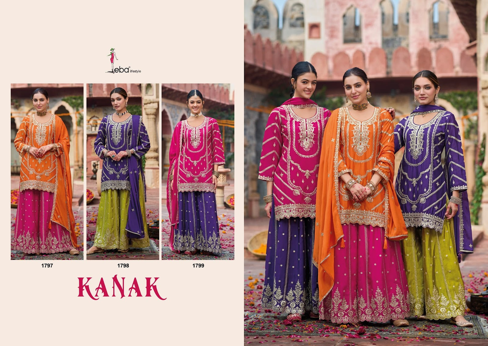 Kanak Eba Lifestyle Chinon Readymade Suits Manufacturer India