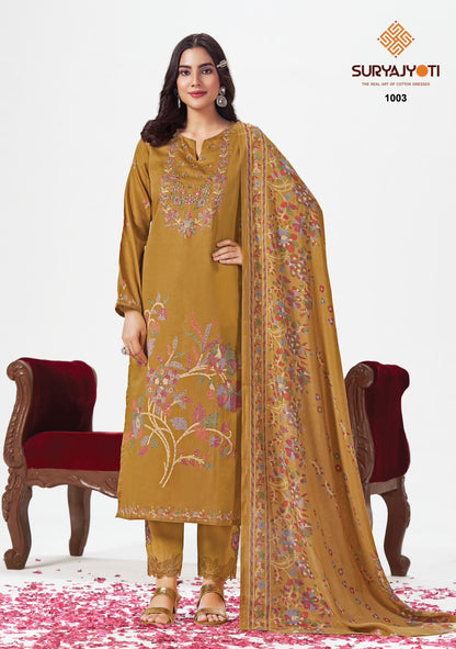 Kanak Vol 1 Suryajyoti Jaam Satin Pant Style Suits Wholesale Price