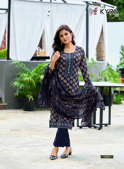 Kanak Vol 3 Kyra Nx Rayon Foil Readymade Pant Style Suits Wholesale Price