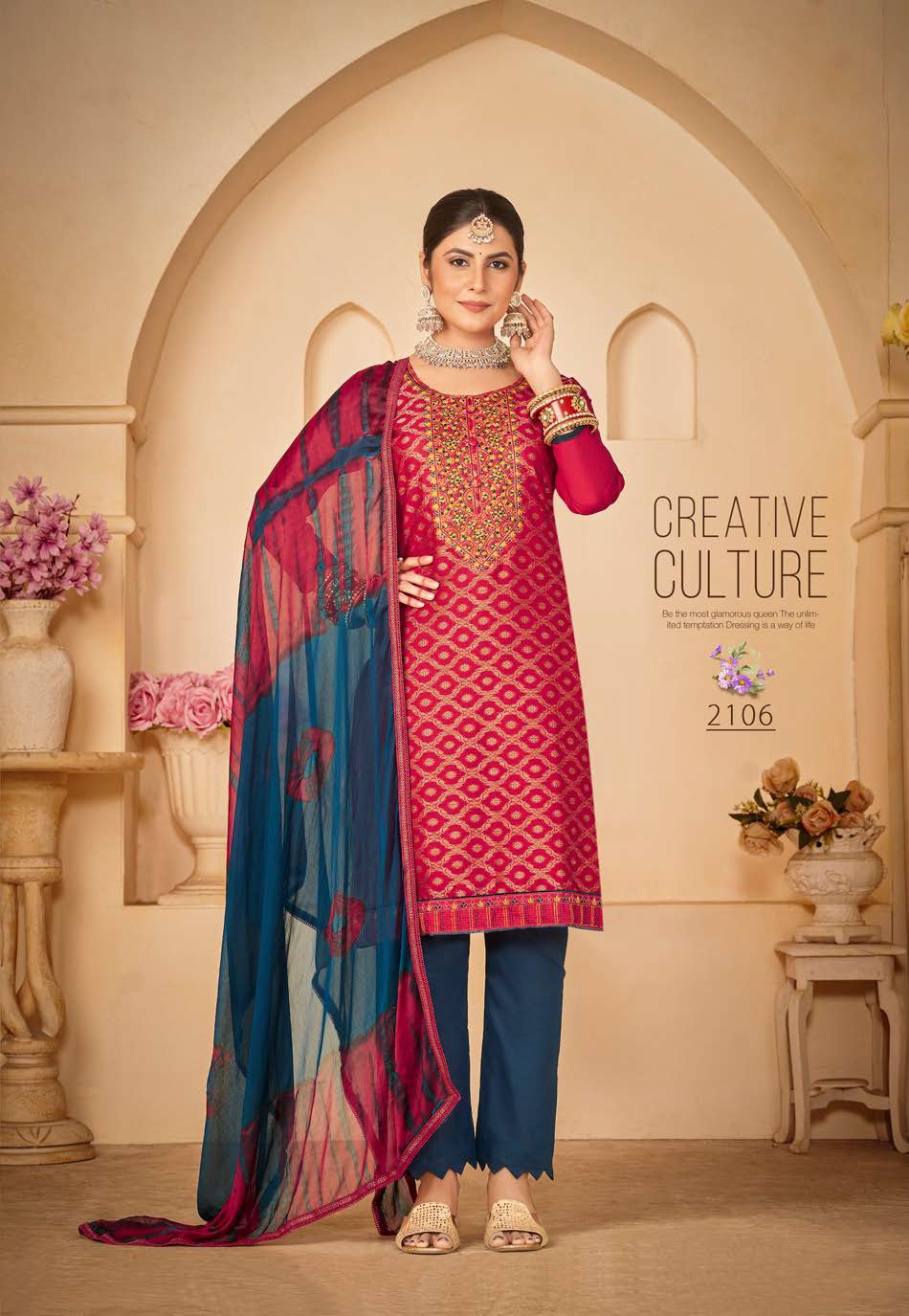 Kanam Wanna Cotton Satin Pant Style Suits Wholesaler Gujarat