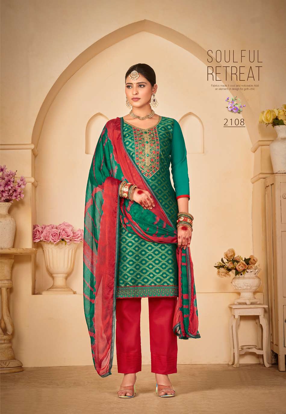 Kanam Wanna Cotton Satin Pant Style Suits Wholesaler Gujarat