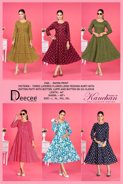 Kanchan Deecee Rayon Feeding Kurtis Manufacturer