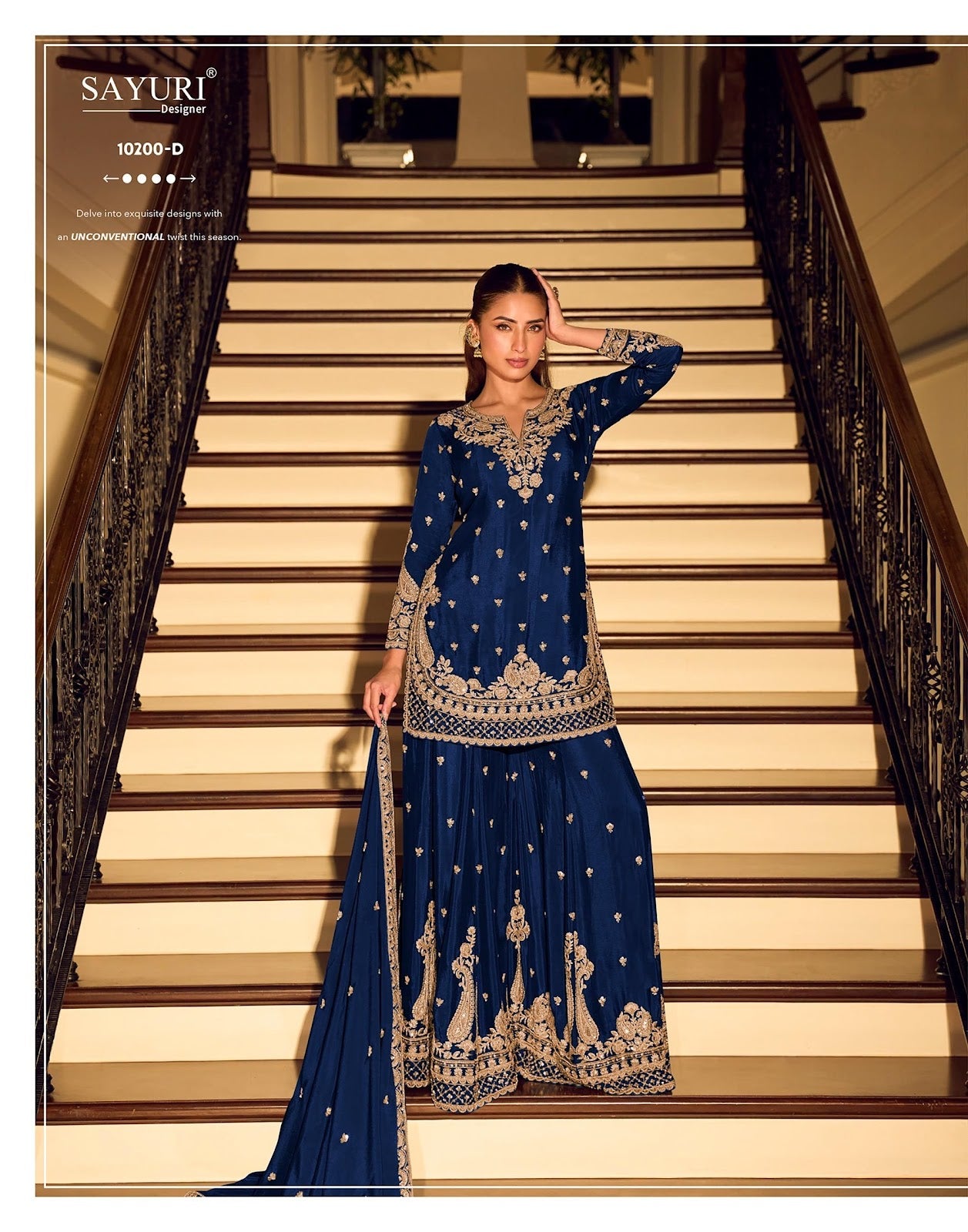 Kanchan Gold Sayuri Chinnon Silk Readymade Sharara Suits Wholesaler India