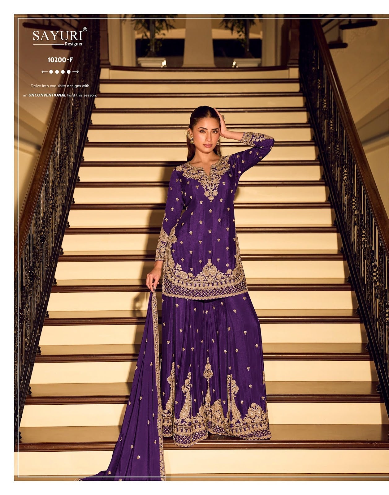 Kanchan Gold Sayuri Chinnon Silk Readymade Sharara Suits Wholesaler India