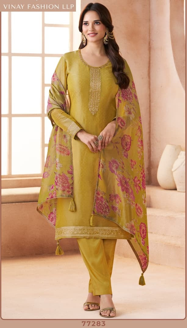 Kanchi 2 Kuleesh Vinay Fashion Llp Kanchipuram Silk Pant Style Suits Manufacturer India