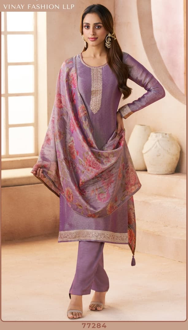 Kanchi 2 Kuleesh Vinay Fashion Llp Kanchipuram Silk Pant Style Suits Manufacturer India