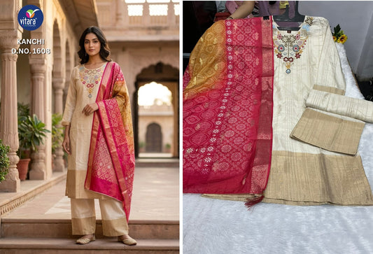 Kanchi Vitara Silk Readymade Plazzo Style Suits Manufacturer Ahmedabad